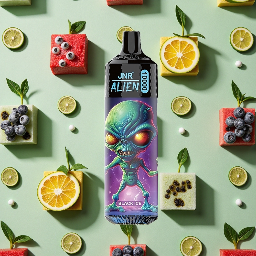 JNR Alien 10000 Puffs 850mAh LED (RGB) Gelo Preto
