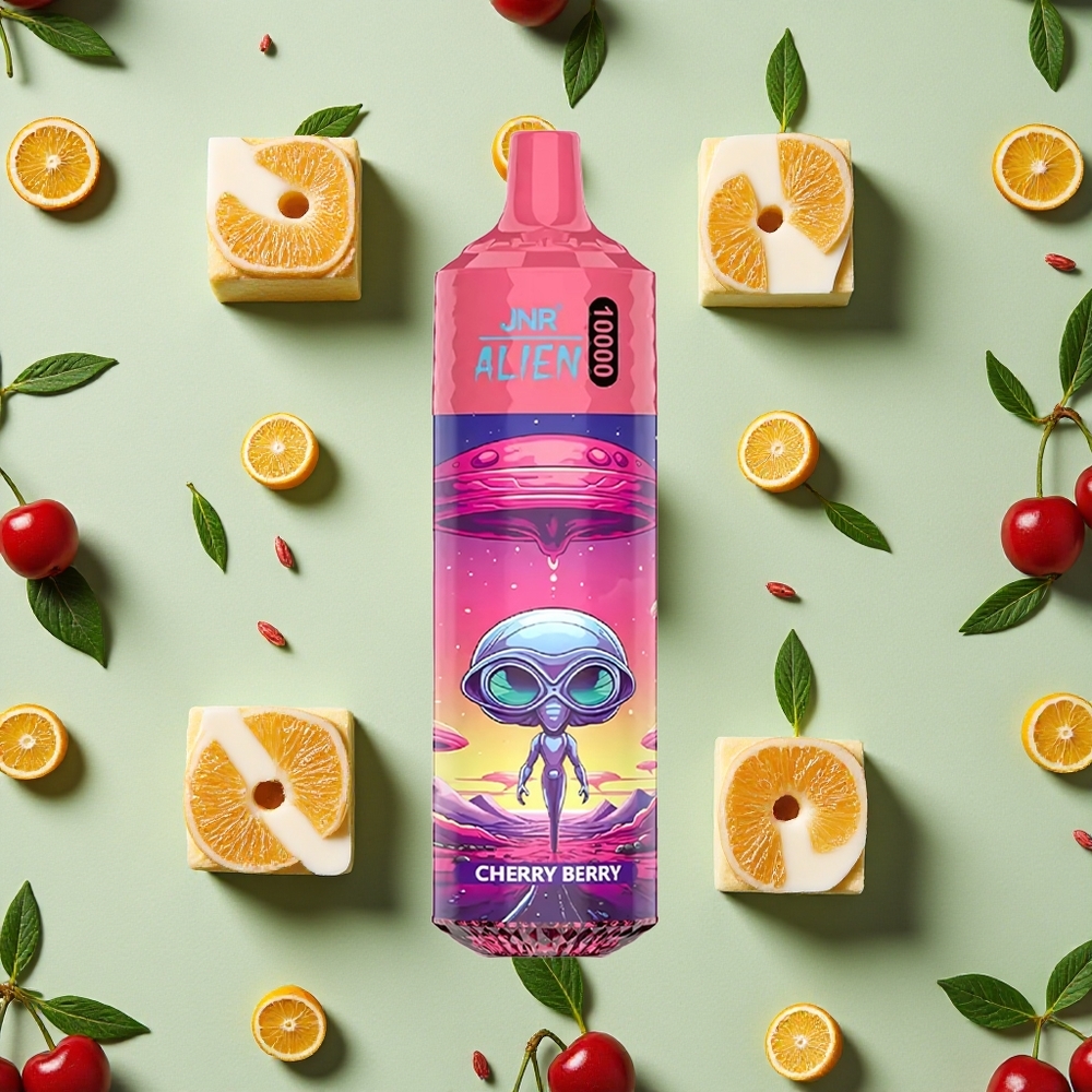 JNR Alien 10000 Puffs 850mAh LED Cereja Amora Vape descartável