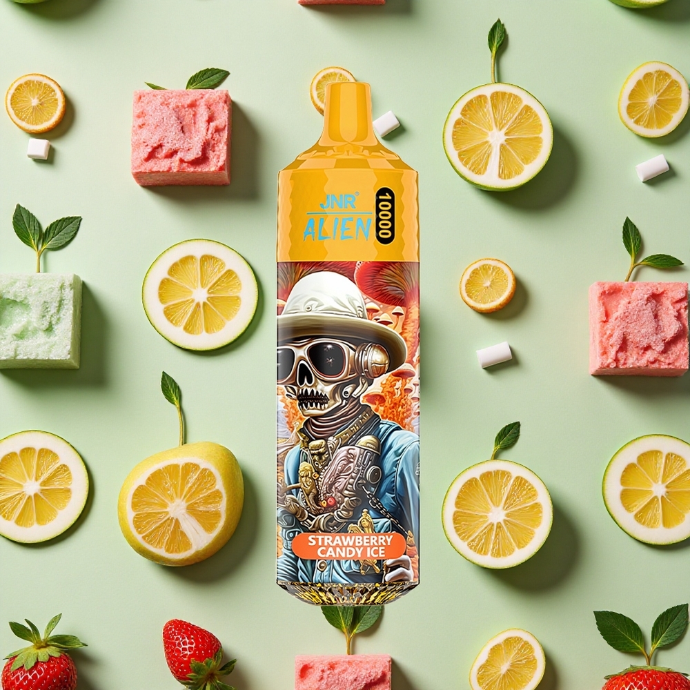 JNR Alien 10000 Puffs Morango Doce Gelo 850mAh 20ml E-líquido