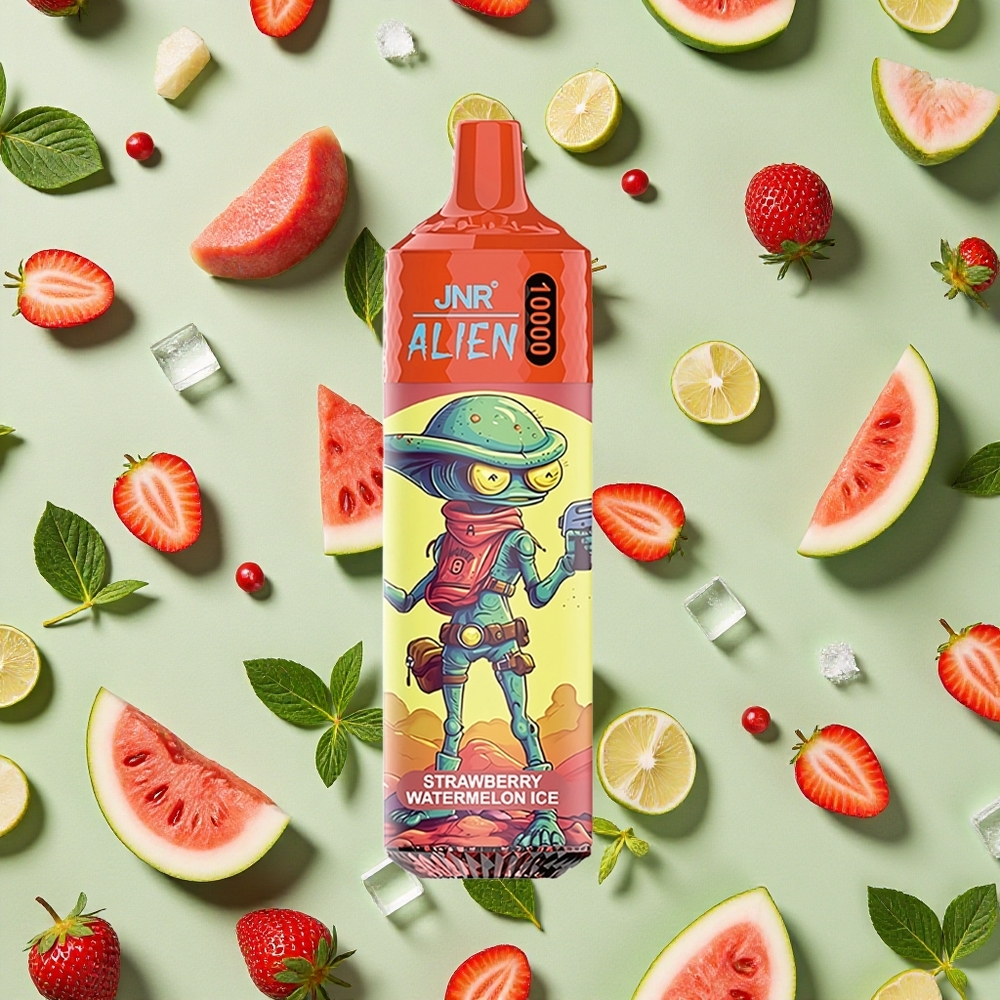 JNR Alien 10000 Puffs Morango Melancia Gelo 20ml E-líquido Tipo-C