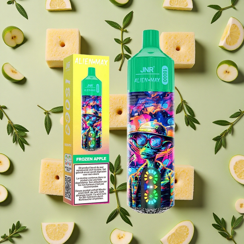 JNR Alien Max 18000 Puffs Maçã Congelada com Bobina de Malha Dupla e 28ml E-líquido E-liquid