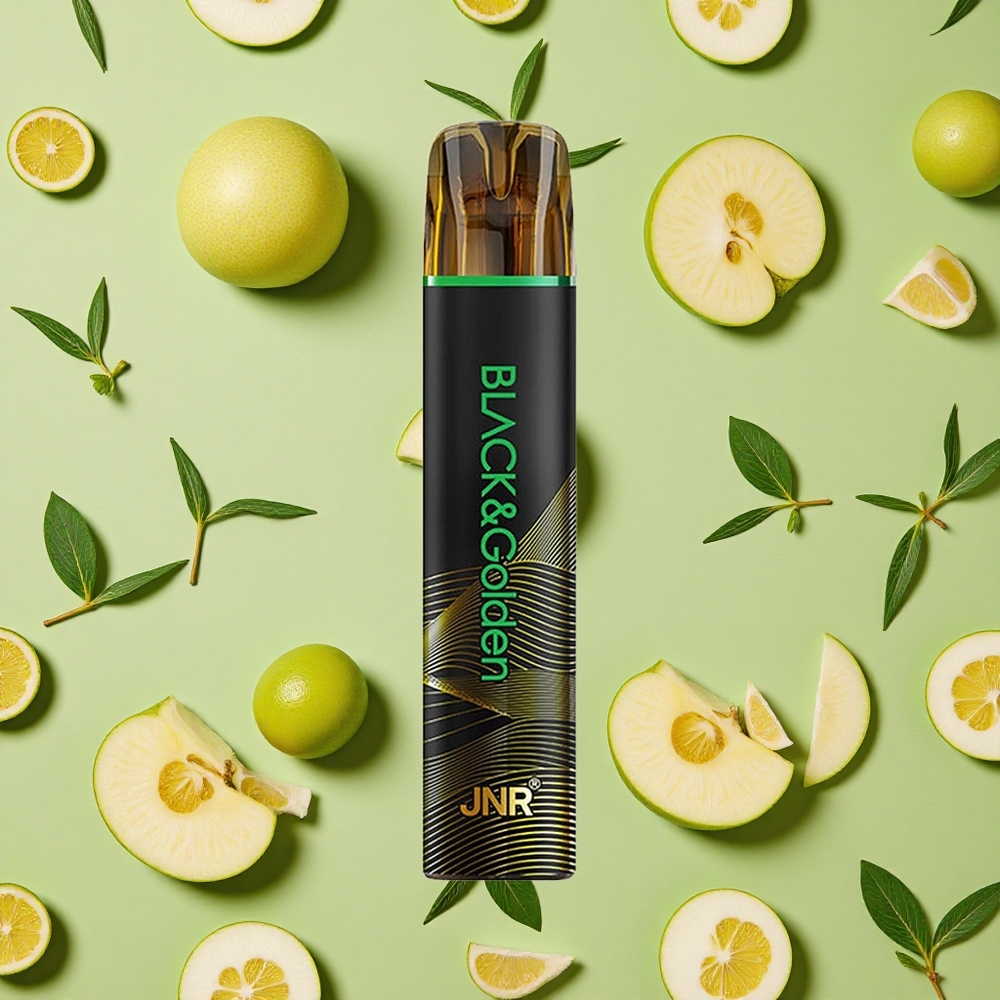 JNR BlackGolden 600+200 Puffs Maçã Azeda Vape descartável