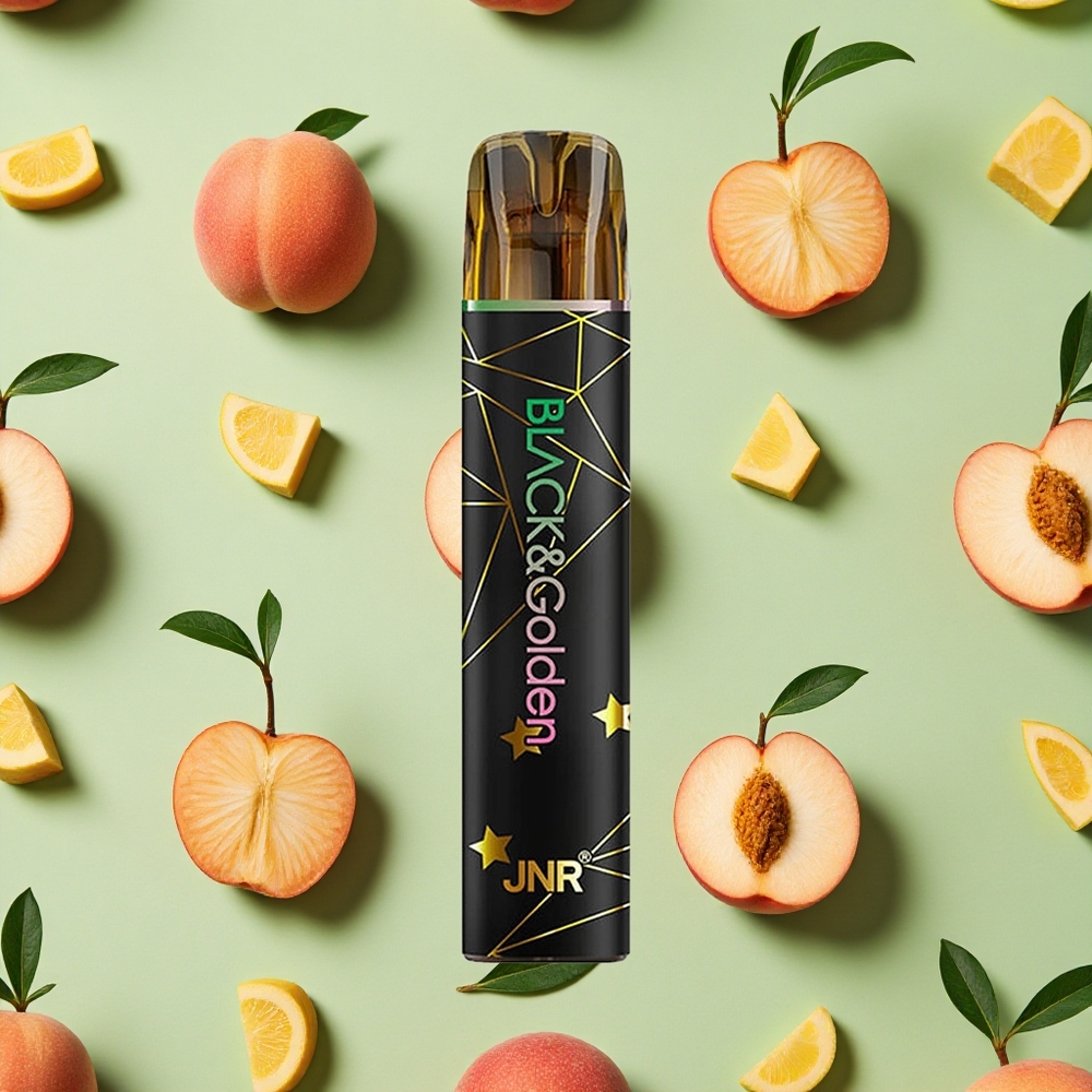 JNR BlackGolden 600+200 Puffs Pêssego Vape descartável