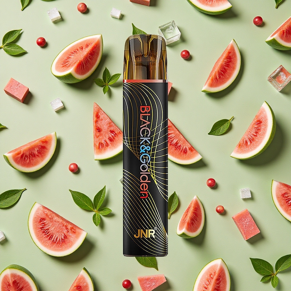 JNR BlackGolden 600+200 Puffs Vape descartável Melancia Gelo 2ml E-líquido 2 Nicotina