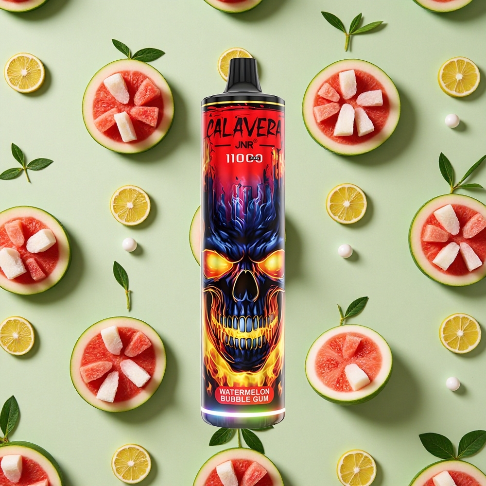 JNR Calavera 11000 Puffs 21ml E-líquido Chiclete de Melancia