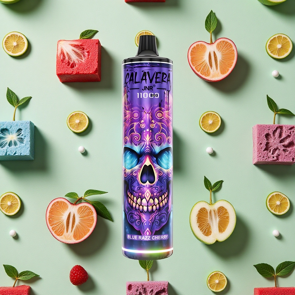 JNR Calavera 11000 Puffs Azul Framboesa Cereja 850mAh 21ml E-líquido