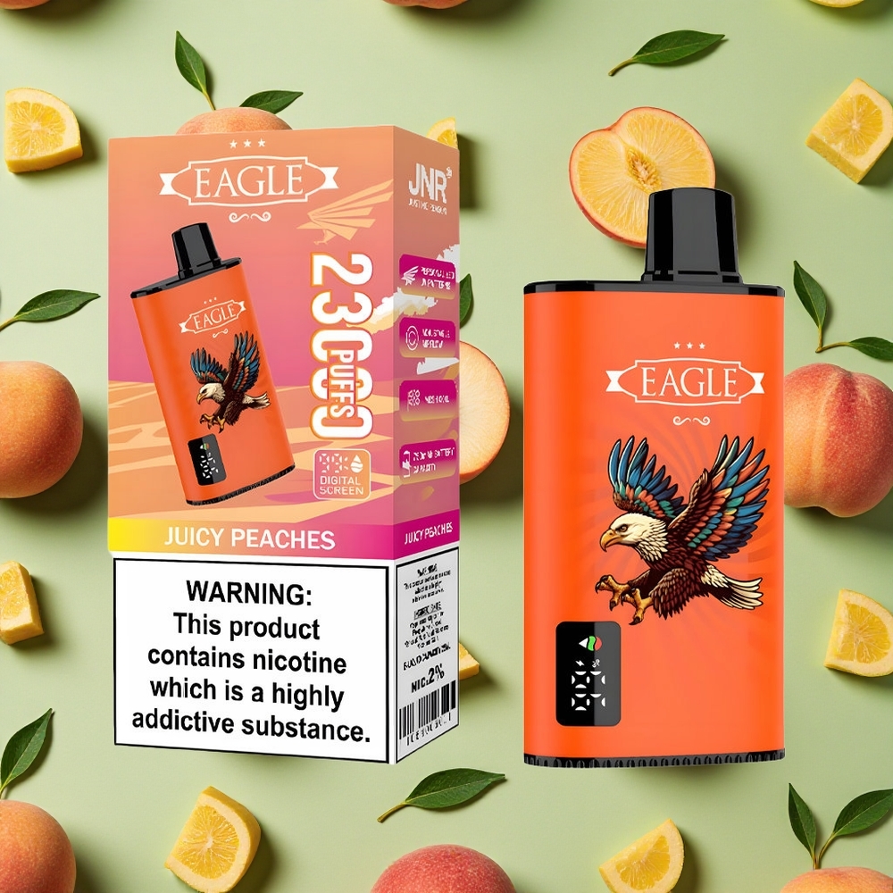 JNR EAGLE Smart 23000 Puffs 25ml E-líquido Pêssegos Suculentos Vape descartável