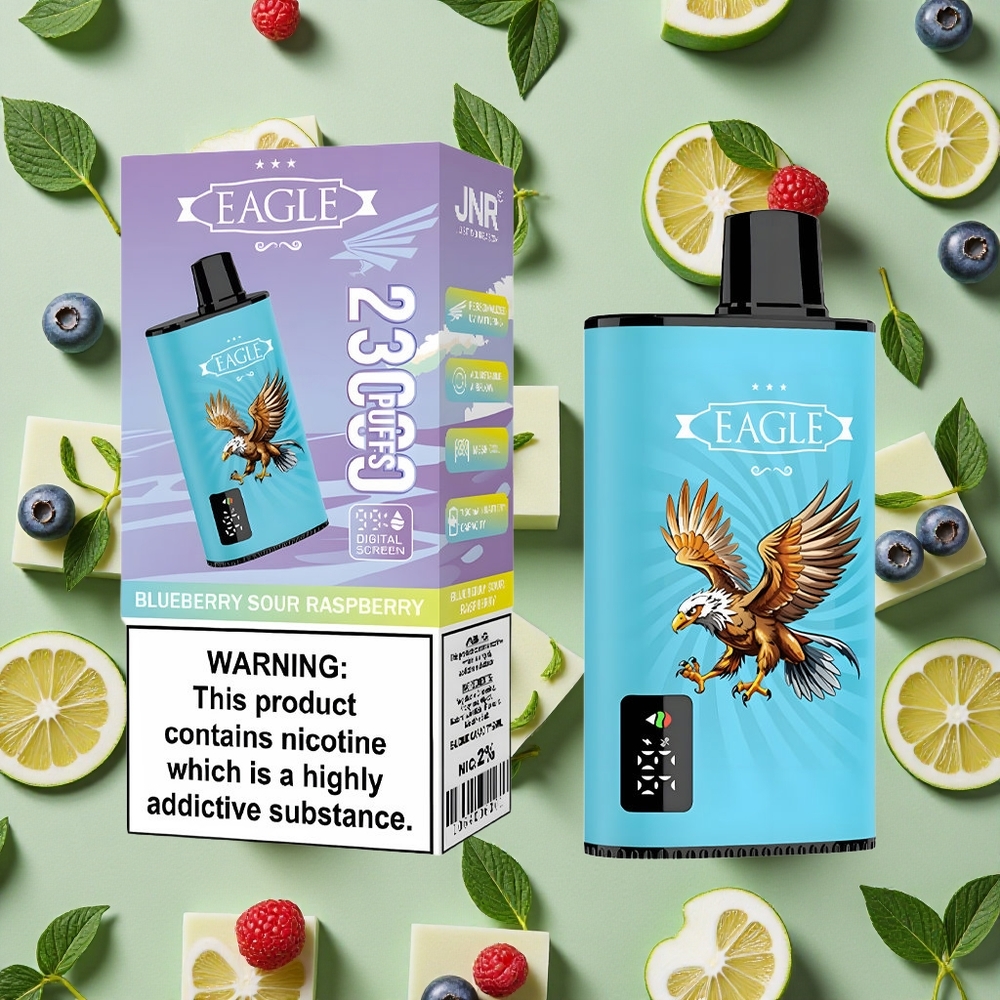 JNR EAGLE Smart 23000 Puffs Tela Digital 25ml E-líquido Mirtilo Framboesa Azeda Vape descartável