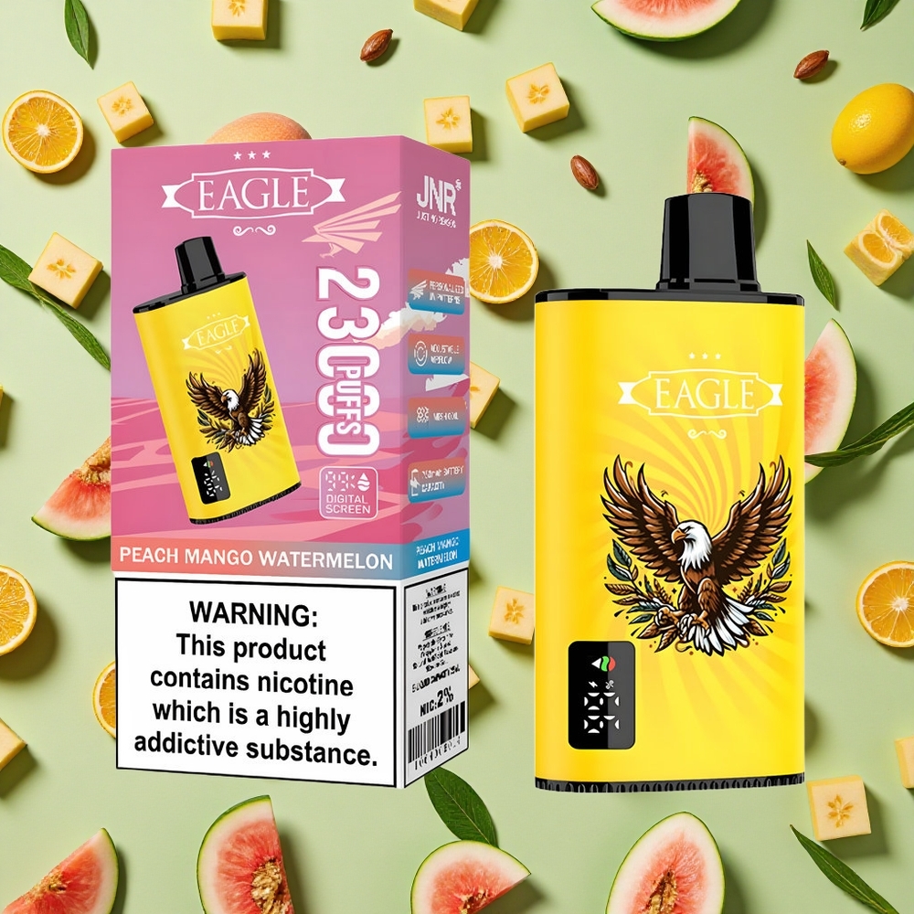 JNR EAGLE Smart 23000 Puffs Tela Digital 25ml E-líquido Pêssego Manga Melancia Vape descartável