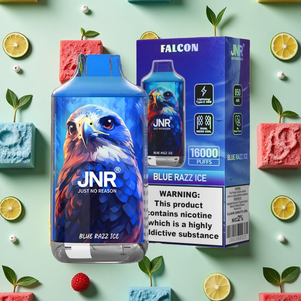 JNR Falcon 16000 Puffs 22ml E-líquido Mirtilo Framboesa Gelo
