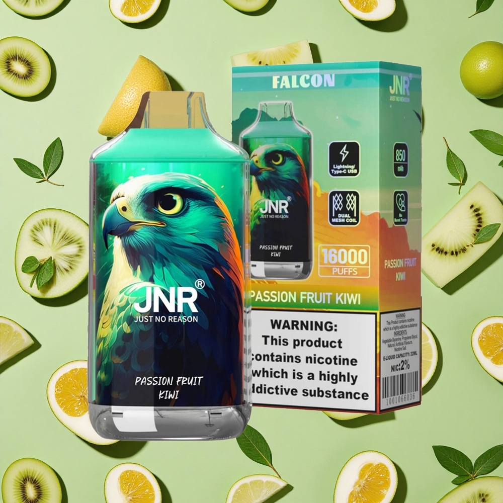JNR Falcon 16000 Puffs Maracujá Kiwi 0 2 Nicotina