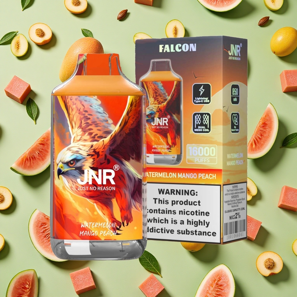 JNR Falcon 16000 Puffs Melancia Manga Pêssego 850mAh 22ml E-líquido