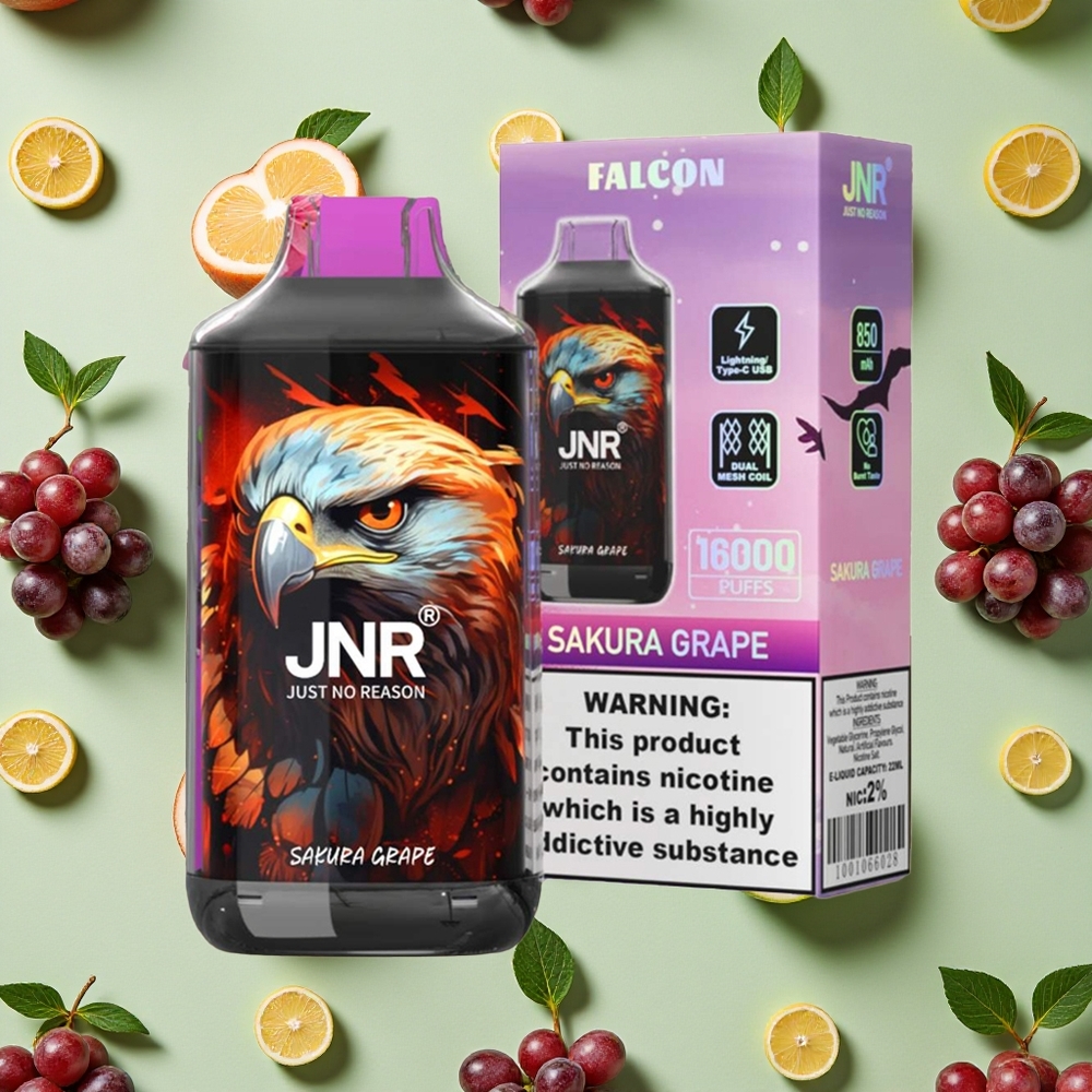 JNR Falcon 16000 Puffs Sakura Uva Vape descartável