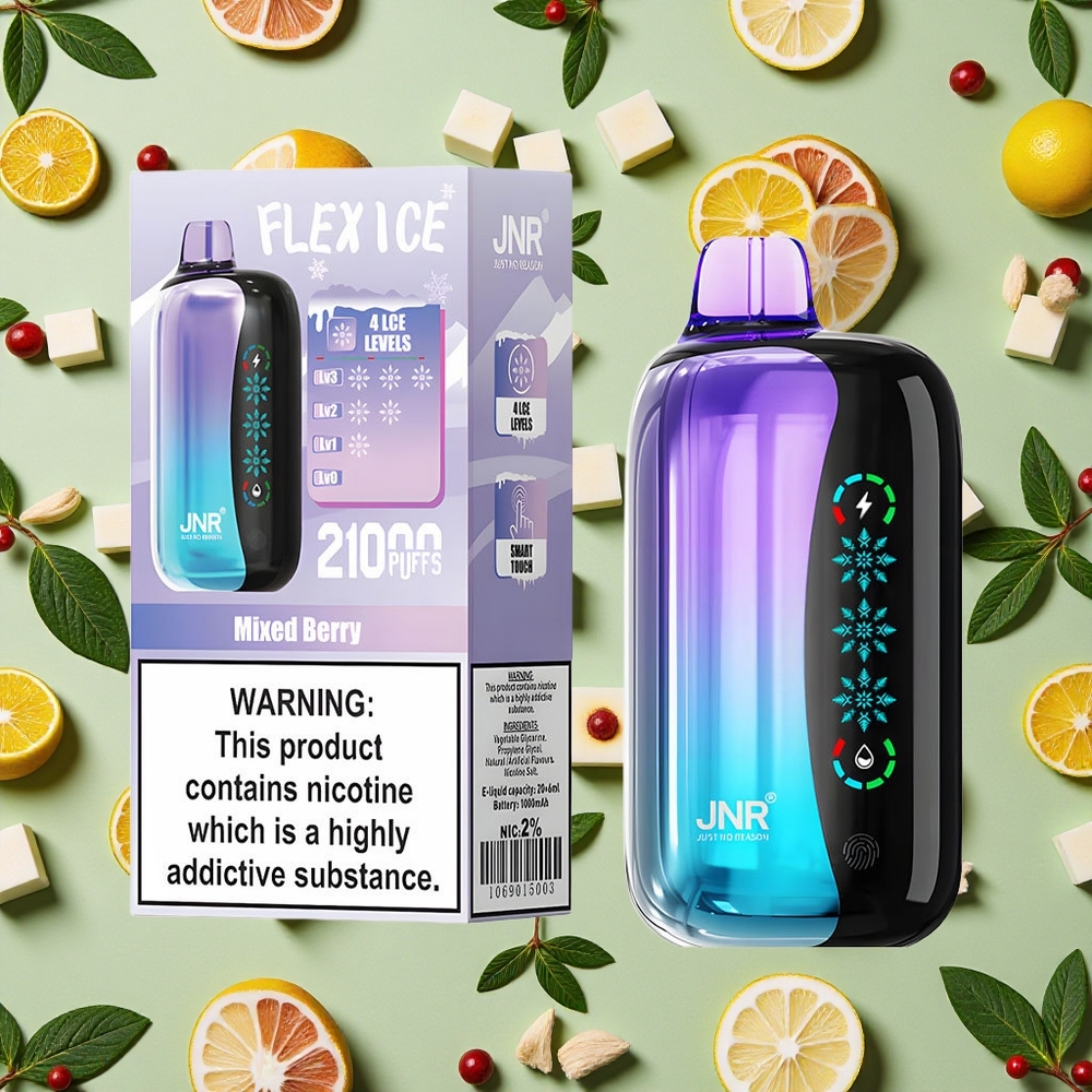 JNR Flex Ice 21000 Puffs 26ml E-líquido Vape descartável Frutas Vermelhas Mistas