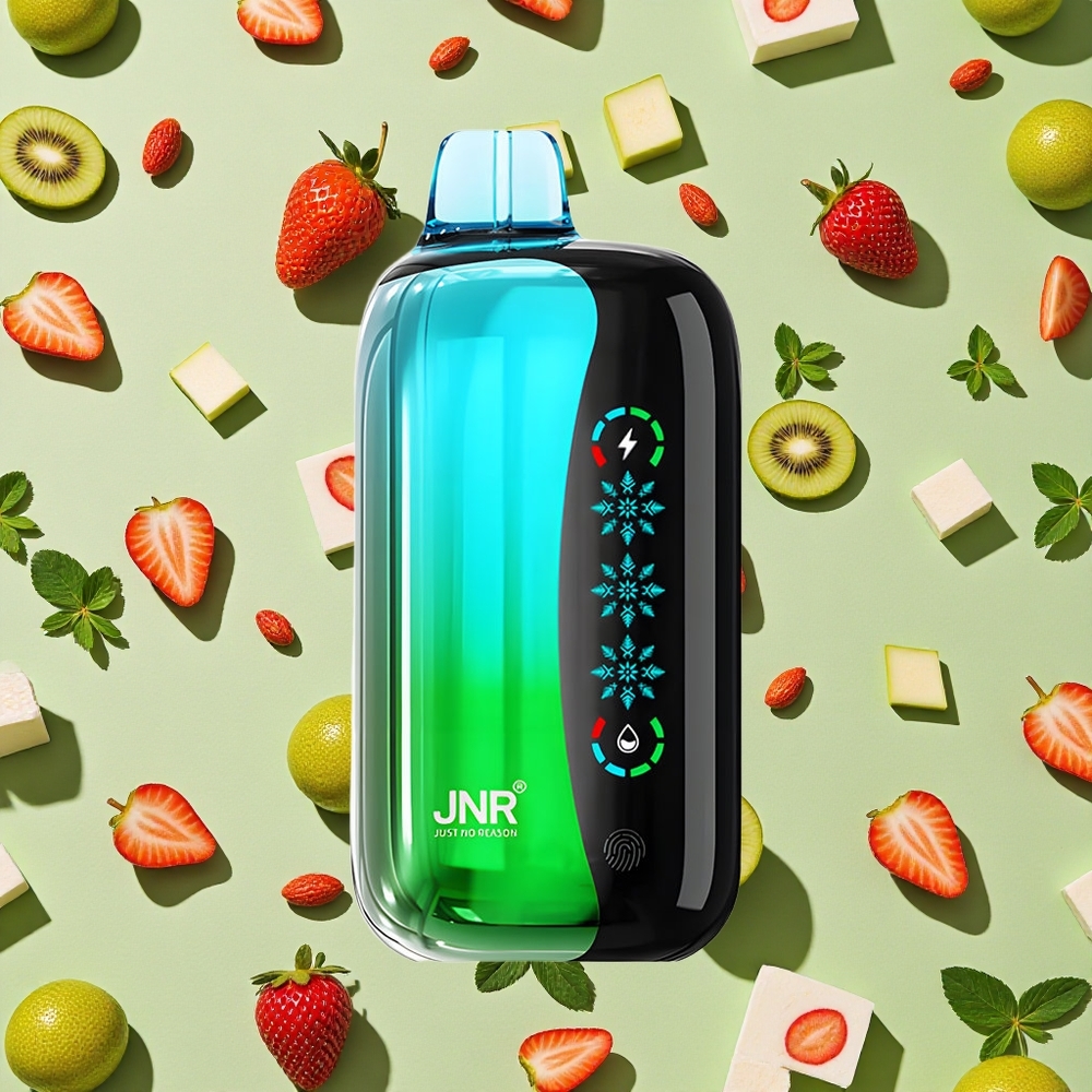 JNR Flex Ice 21000 Puffs Morango Kiwi Tela Sensível ao Toque Carga Tipo-C