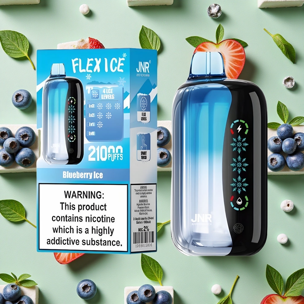 JNR Flex Ice 21000 Puffs Vape descartável Mirtilo Gelo Ajustável 26ml E-líquido