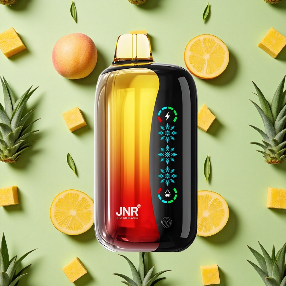 JNR Flex Ice 21000 Puffs Vape descartável Pêssego Manga Abacaxi com Tela Touch e Carga Type-C