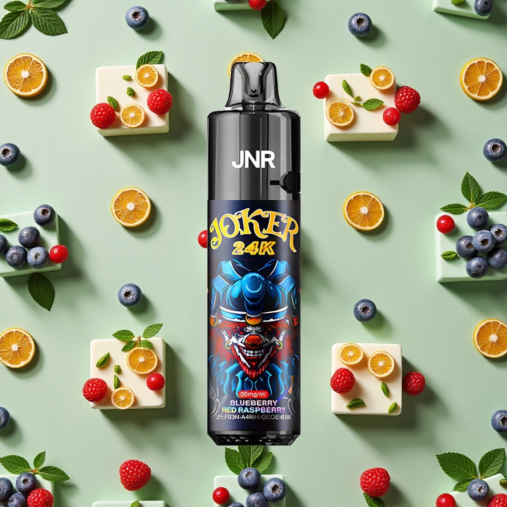 JNR Joker 24000 Puffs 2 Nicotina Mirtilo Framboesa Vermelha Vape descartável