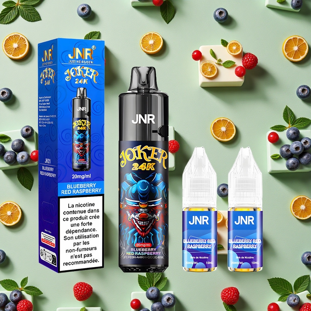 JNR Joker 24000 Puffs 2 Nicotina Mirtilo Framboesa Vermelha Vape descartável