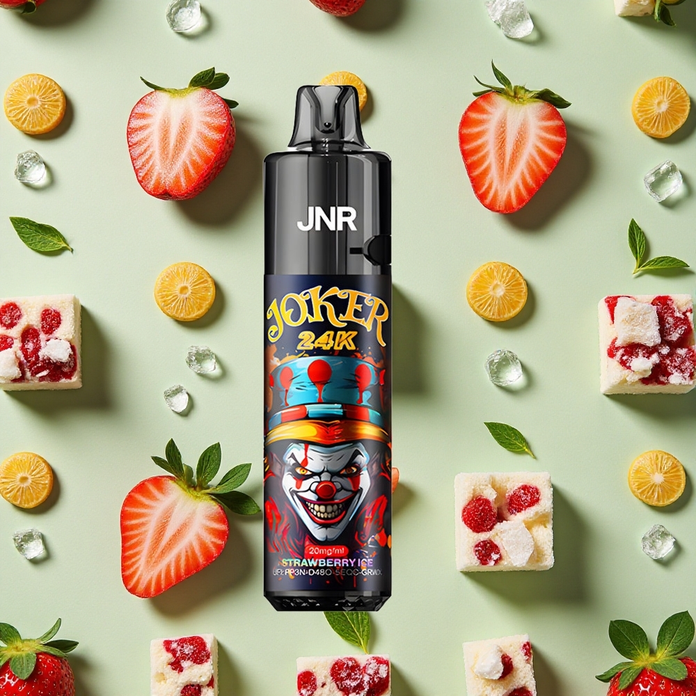 JNR Joker 24000 Puffs Morango Gelo Vape descartável 2 Nicotina 800mAh
