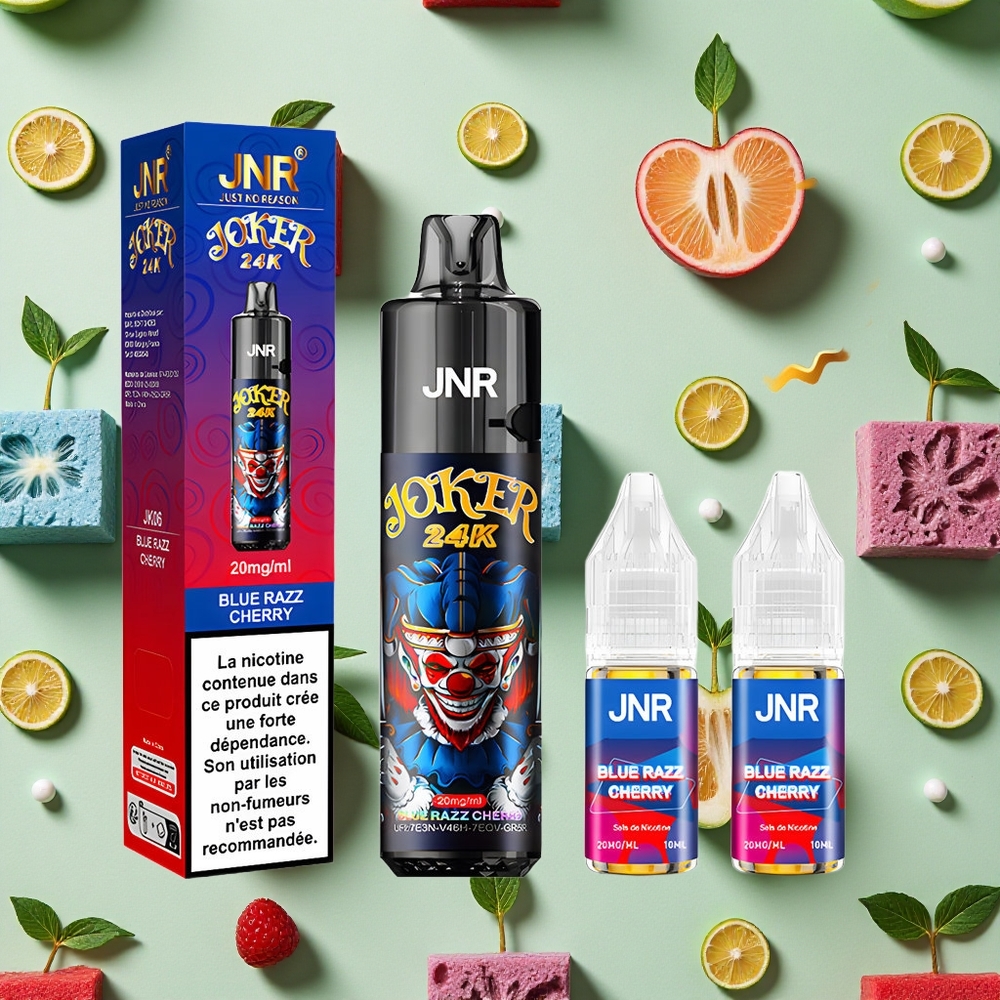 JNR Joker 24000 Puffs Vape descartável Azul Framboesa Cereja 2 Nicotina 800mAh