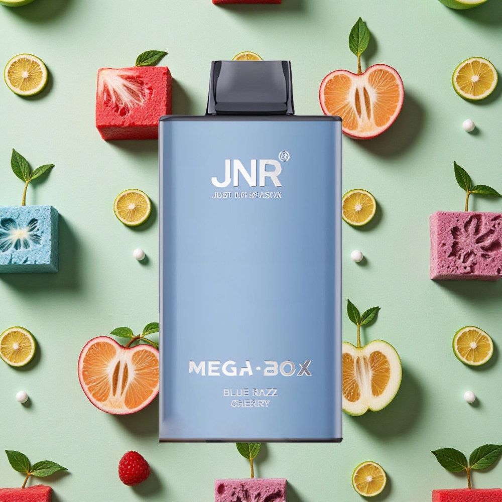 JNR Mega Box 25000 Puffs 30ml E-líquido Azul Framboesa Cereja
