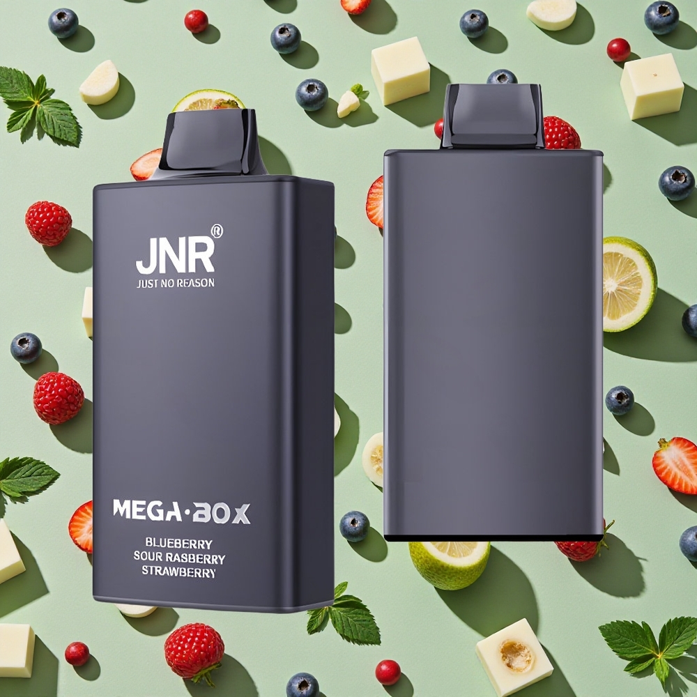 JNR Mega Box 25000 Puffs 30ml E-líquido Vape descartável Mirtilo Framboesa Azeda Morango