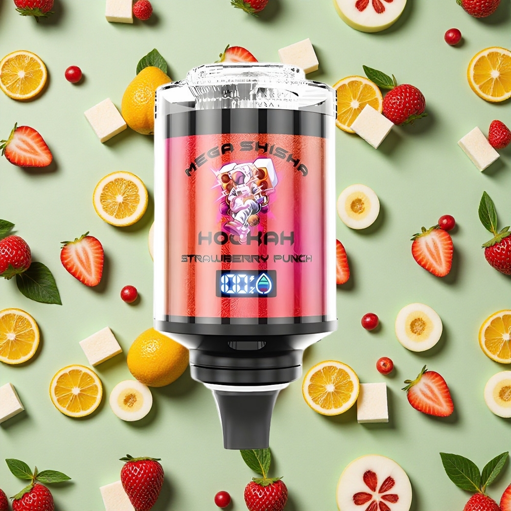 JNR Mega Shisha 100K Bocadas Morango Punch Compatível com Desktop 2200mAh