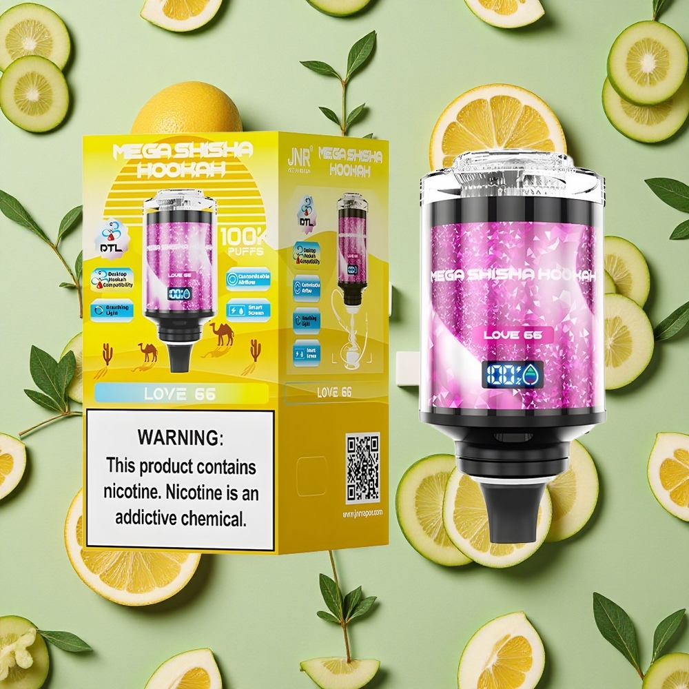 JNR Mega Shisha 100K Compatibilidade com Desktop 66 Amor 2200mAh 60ml E-líquido