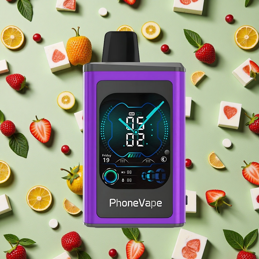 JNR PhoneVape 30000 Puffs Rechargeável e Turbo Sabor Cereja Morango Framboesa