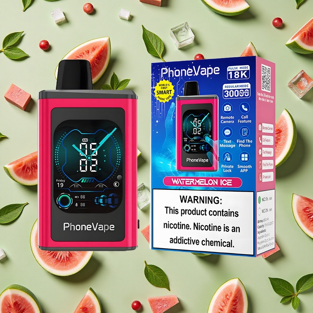 JNR PhoneVape 30000 sopros Melancia Gelada Bateria 850mAh Tipo-C Recarregável 25 Nicotina