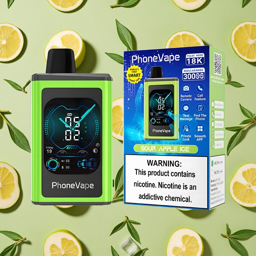 JNR PhoneVape 30000 tragos Maçã Azeda Gelo Dispositivo Vape Recarregável 850mAh Turbo