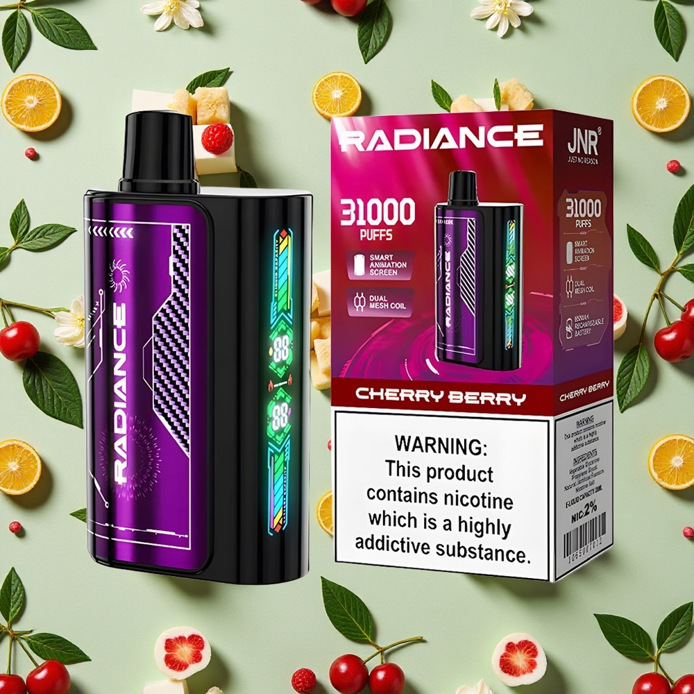 JNR Radiance 31000 Puffs 28ml E-líquido Cereja e Frutas Silvestres