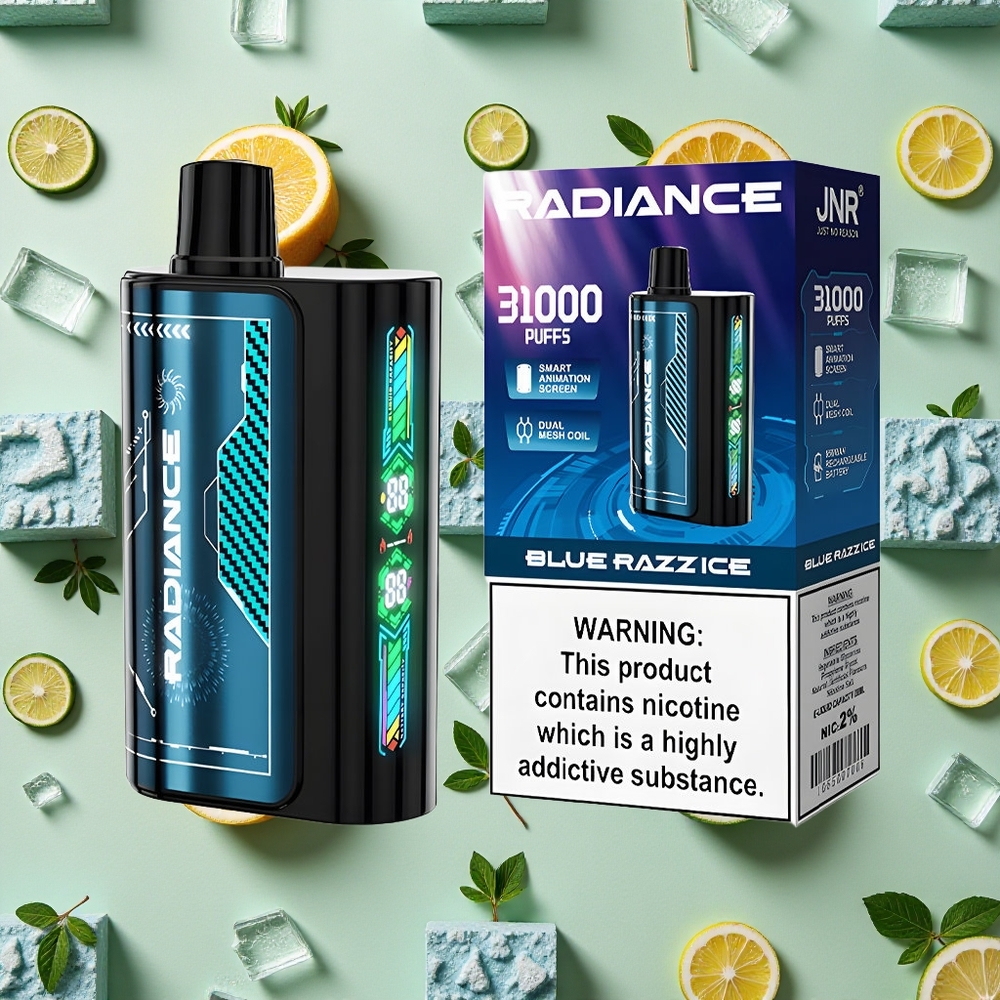 JNR Radiance 31000 Puffs 28ml E-líquido Gelo Razz Azul