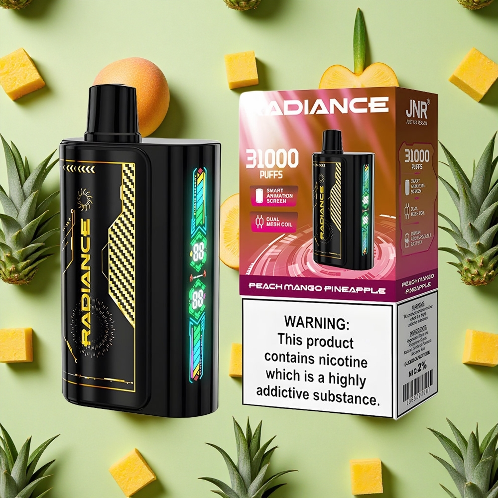 JNR Radiance 31000 Puffs 28ml E-líquido Pêssego Manga Ananás