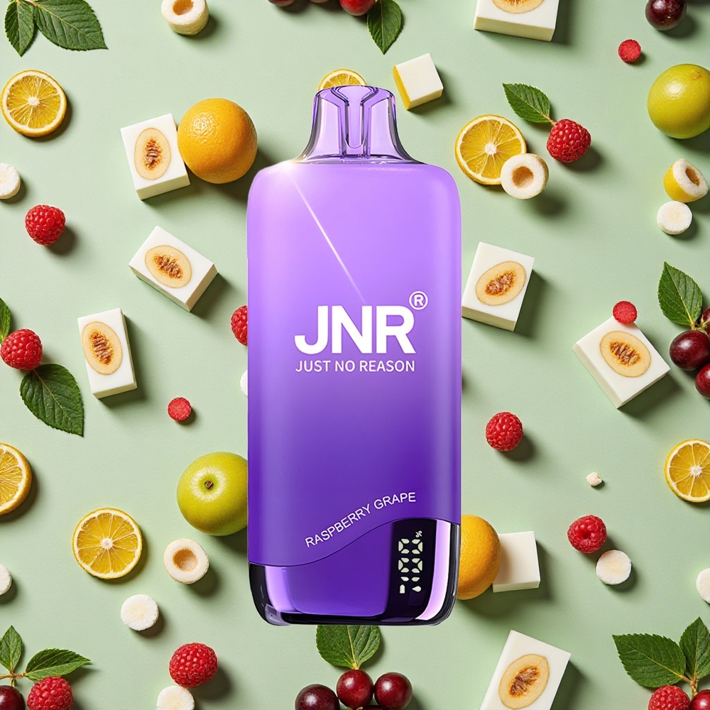 JNR Rainbow 10500 Puffs Vape descartável Framboesa Uva 18ml E-líquido 600mAh
