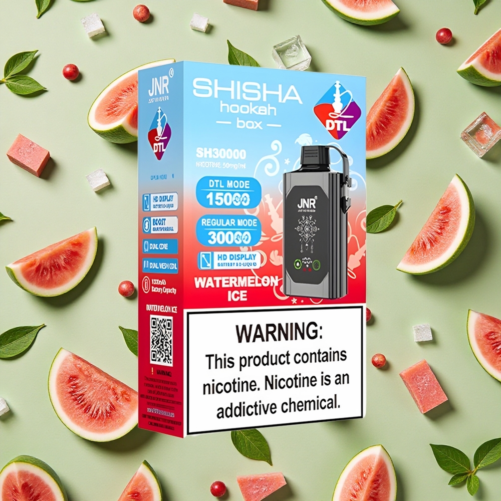 JNR Shisha Hookah Box 20500 Puffs 25ml E-líquido Melancia Gelo Vape descartável