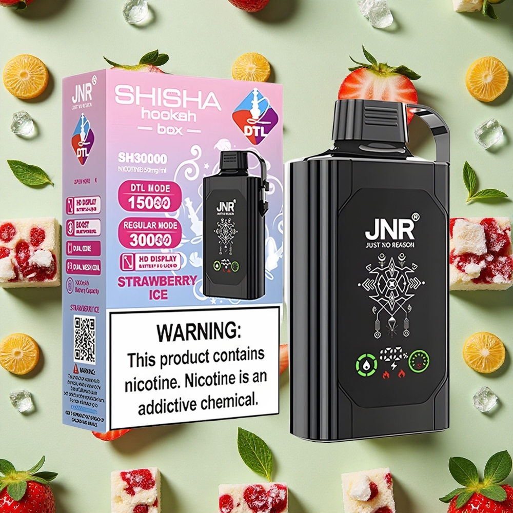 JNR Shisha Hookah Box 20500 Puffs 25ml E-líquido Morango Gelo
