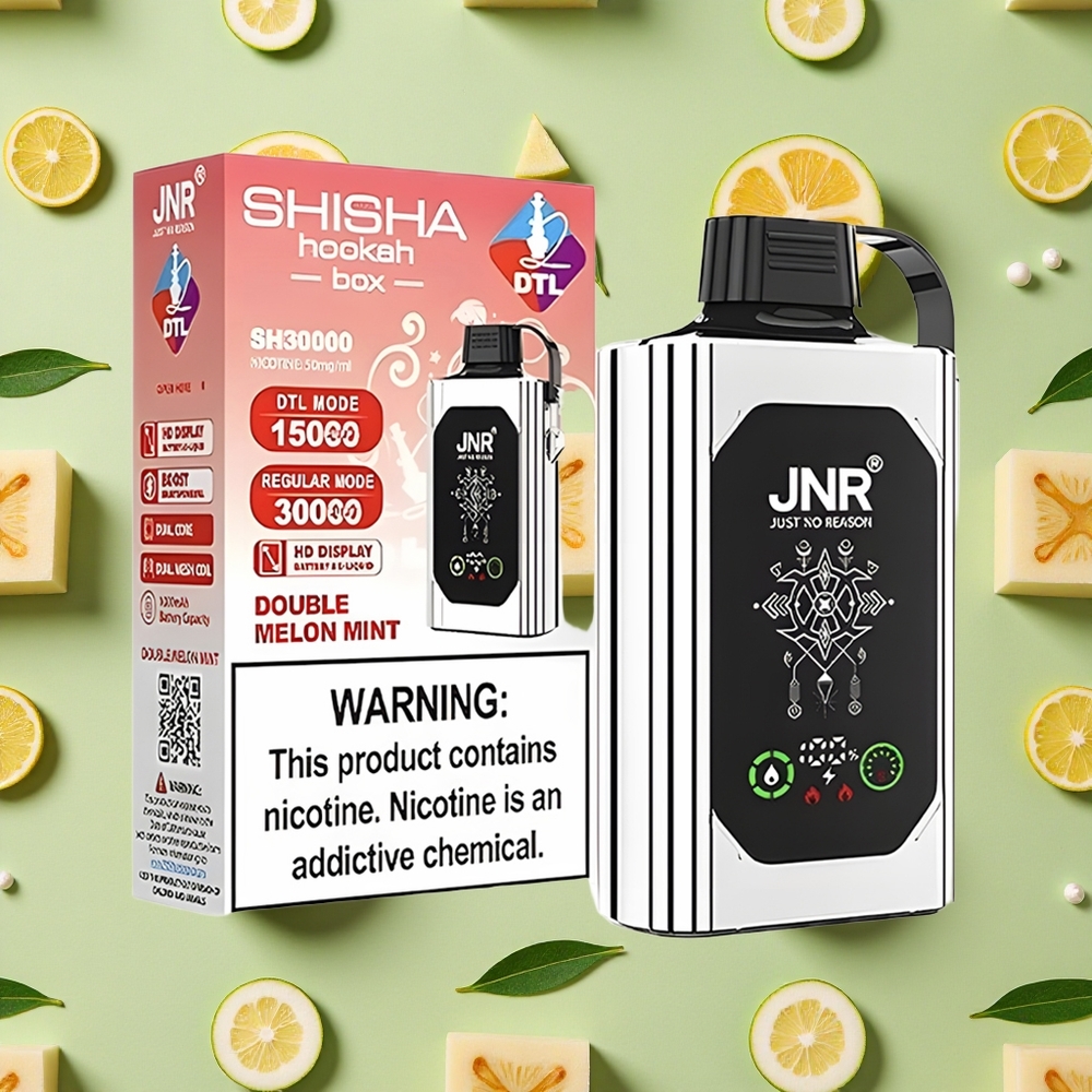 JNR Shisha Hookah Box 20500 Puffs Duplo Melão Menta