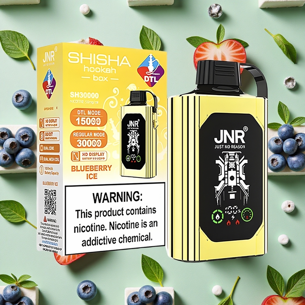 JNR Shisha Hookah Box 20500 Puffs Mirtilo Gelo