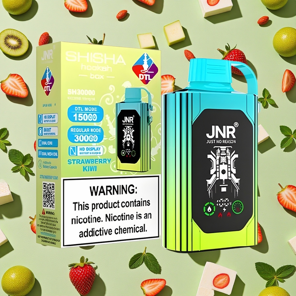 JNR Shisha Hookah Box 20500 Puffs Morango Kiwi