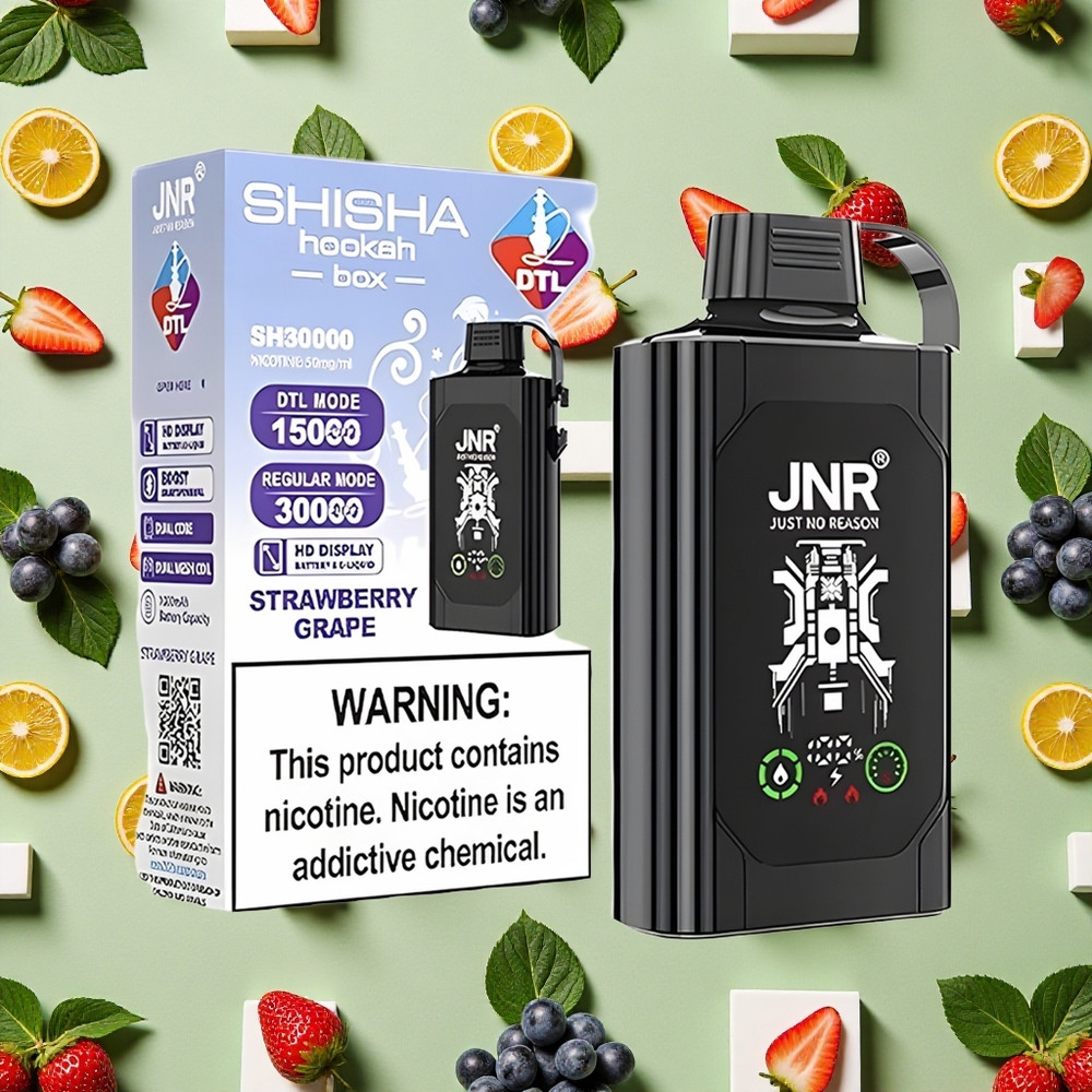 JNR Shisha Hookah Box 20500 Puffs Morango Uva