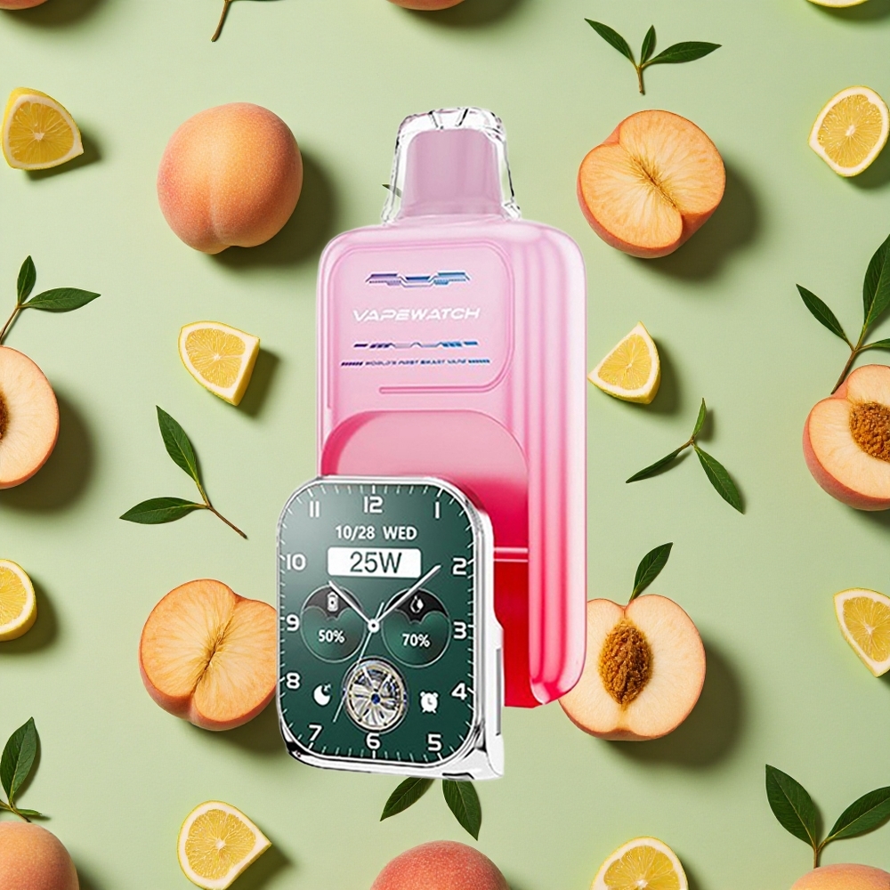 JNR VapeWatch 30000 Puffs 1000mAh 19ml E-líquido Pêssego da Geórgia Vape descartável