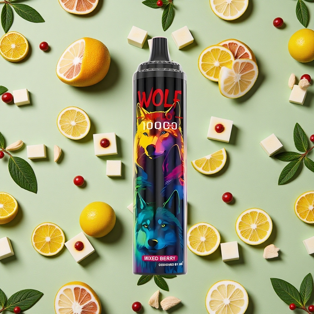 JNR Wolf Niplo 10000 Puffs 20ml E-líquido Frutas Vermelhas Misturadas Vape descartável