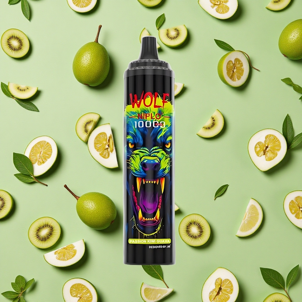 JNR Wolf Niplo 10000 Puffs 20ml E-líquido Maracujá Kiwi Vape descartável