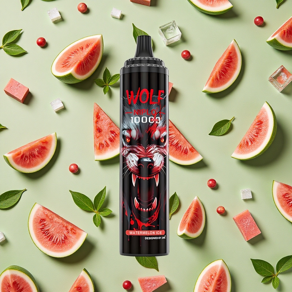 JNR Wolf Niplo 10000 Puffs Melancia Gelo 20ml E-líquido 650mAh