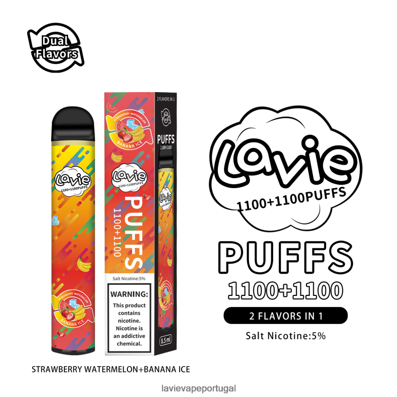 LAVIE Nicotine - LAVIE BAR Switch 2200 baforadas melancia de morango/gelo de banana TB68V6295