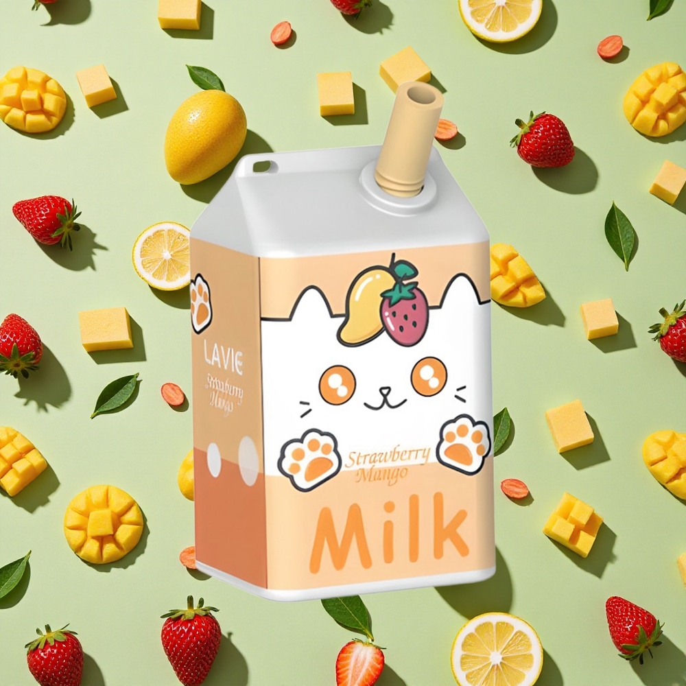 Lavie Milk 7000 Puffs Morango Manga 16ml E-líquido 600mAh