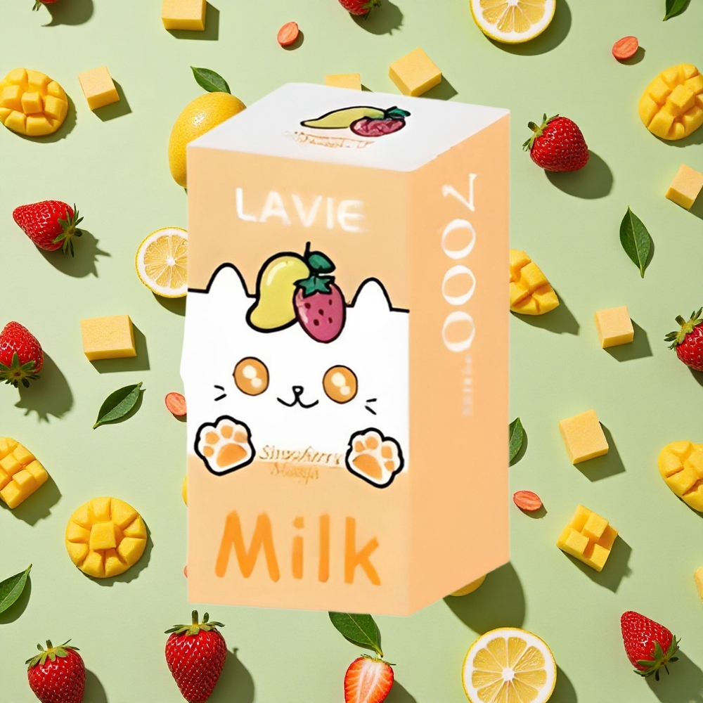 Lavie Milk 7000 Puffs Morango Manga 16ml E-líquido 600mAh