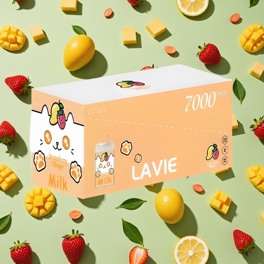 Lavie Milk 7000 Puffs Morango Manga 16ml E-líquido 600mAh